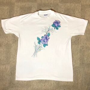 Vintage 1980’s One-of-a-Kind Floral Appliqué & Puffy Paint Tee | X-Large